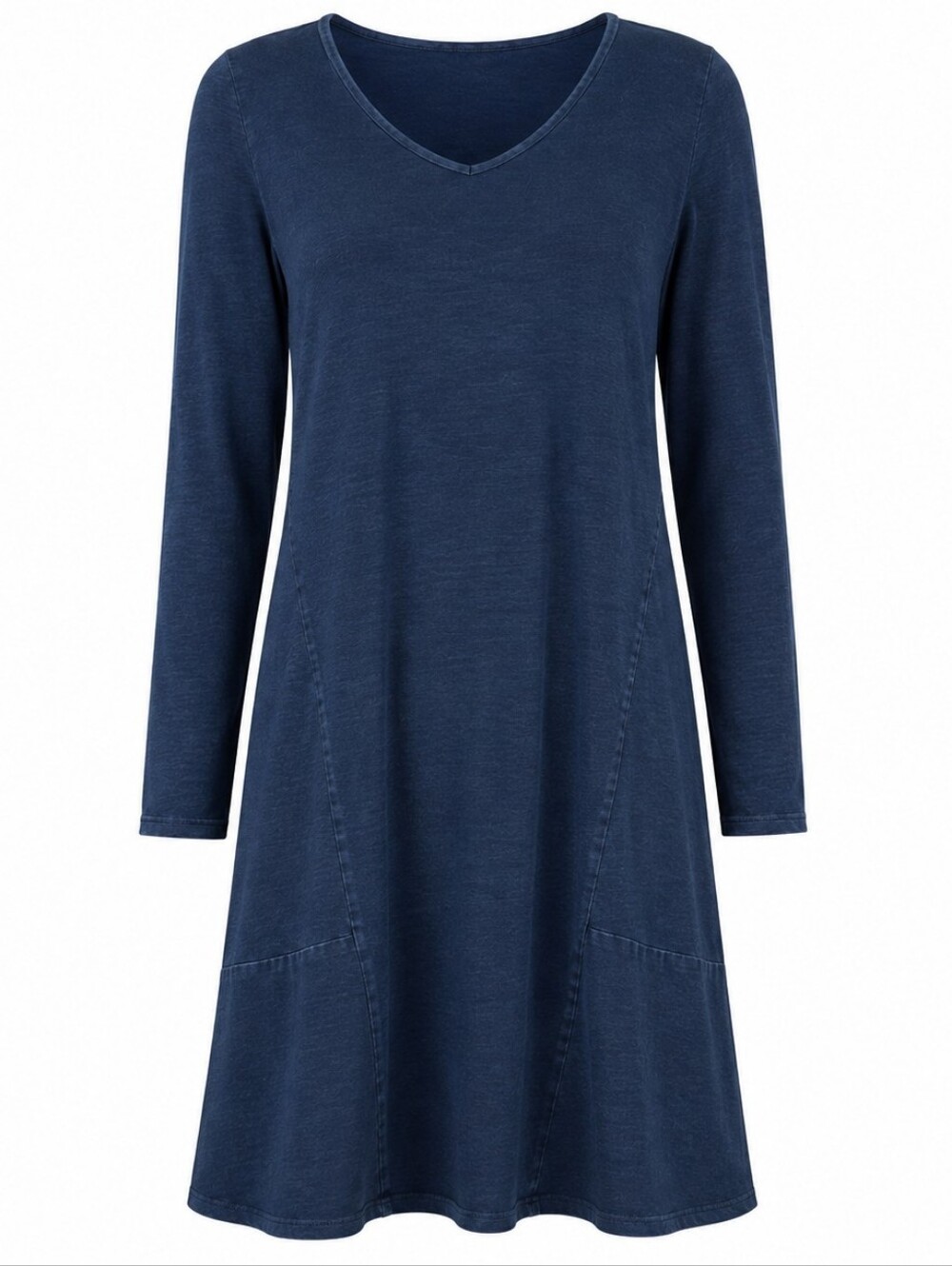 J. JILL | Pure Jill Indigo Lyocell Stretch A-Line Ling Sleeve Tunic Dress | M